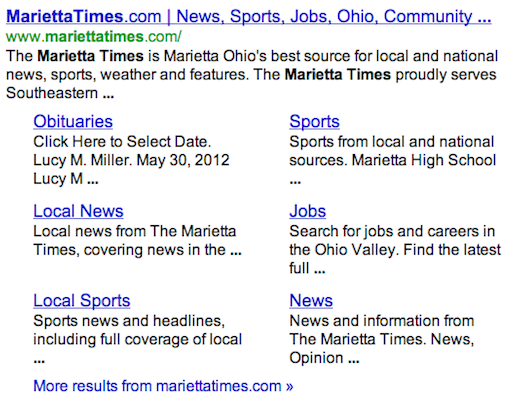 marietta-times-google-sitelinks