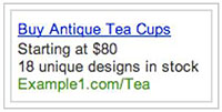 Tea Cups text ad