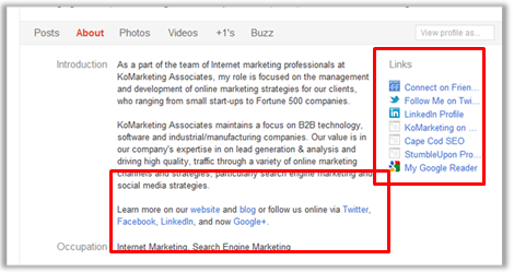 Google Plus Rotating Relevant Links