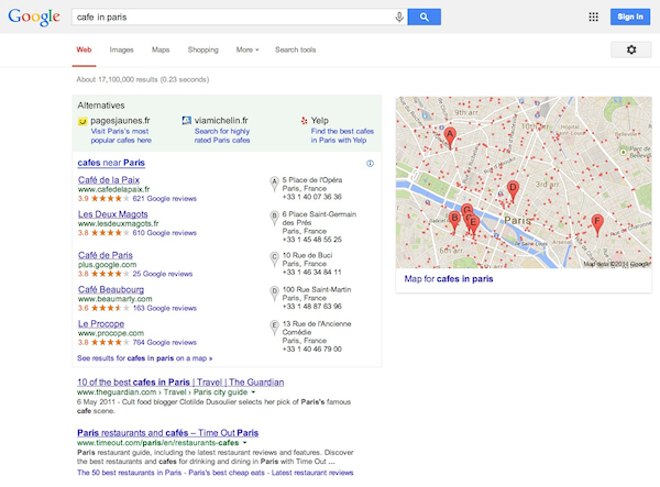 Cafe in Paris Google Search After Concessions