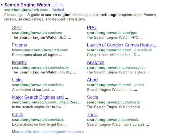 Google Search Engine Watch Expanded Sitelinks