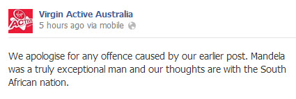 Virgin Active Apology Virgin Active Apology