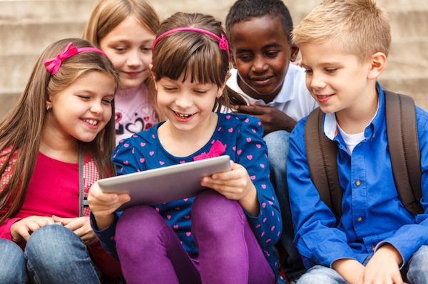 Children With Tablet