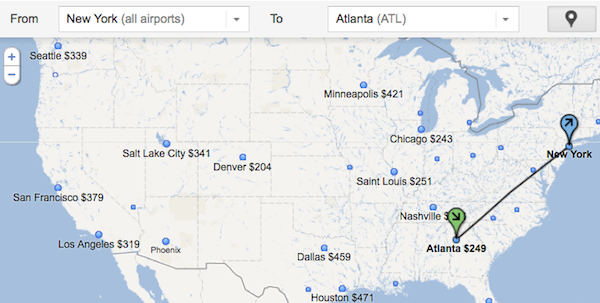 Google Flight Price Comparison Map