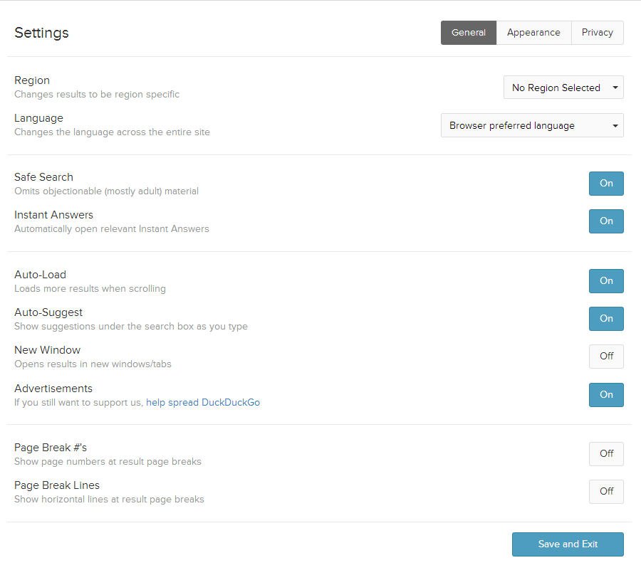 New Settings Page Fits the Bill for DuckDuckGo - Search Engine Watch
