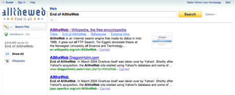 Sun Officially Sets on AlltheWeb Search – Search Engine Watch