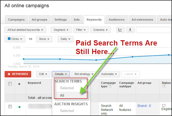 Paid Search Terms Are Still Here