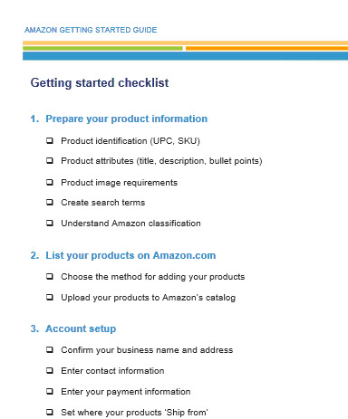 Amazon Getting Started Checklist