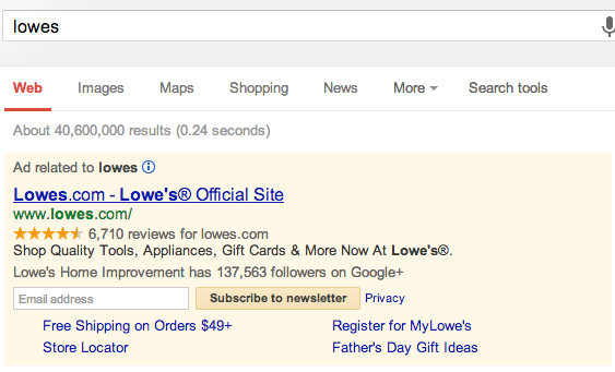 lowes-google-serp