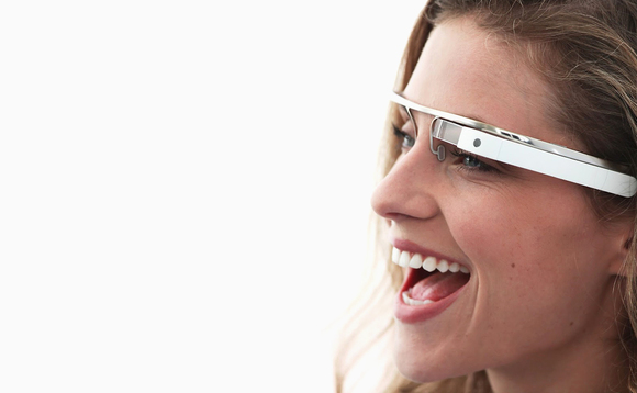 girl lookign silly wearing Google Glass