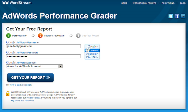 wordstream-grader-adwords-credentials