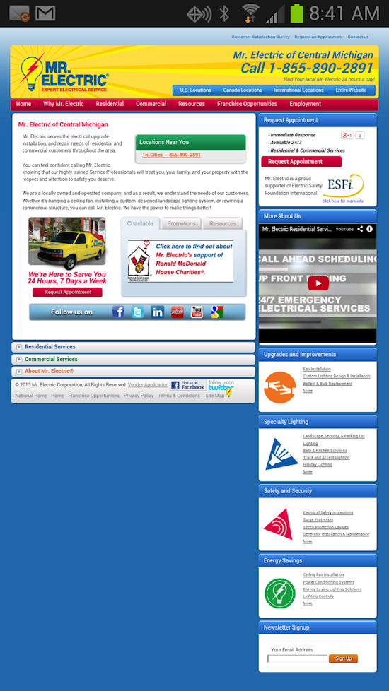 Mr Electric Bad Mobile Experience Mr Electric Bad Mobile Experience