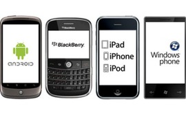 Example of different mobile phones