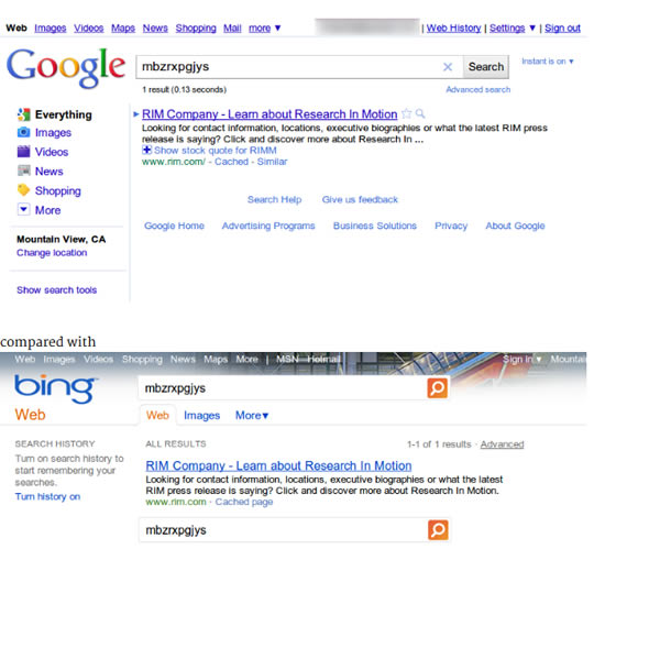 Google vs. Bing Copying Results