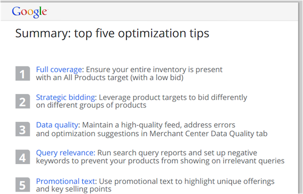 google-top-five-optimization-tips