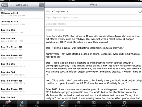 WordPress iPad