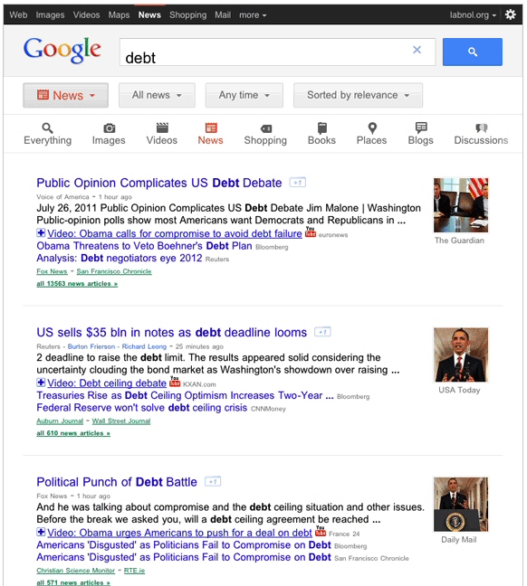 Google Tests New Interface on Tablets for News Results