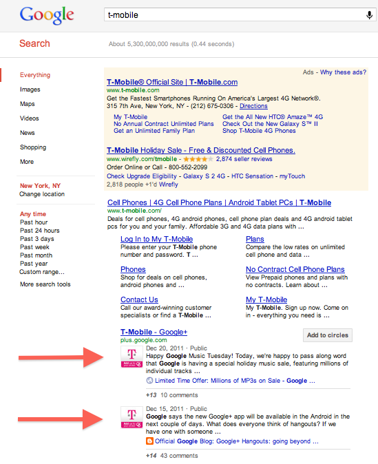 Google Plus in SERPs