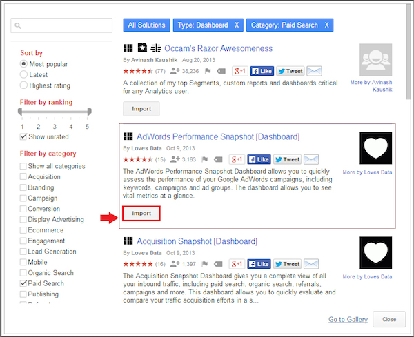 Import Dashboard