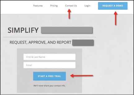 Request Demo Button Three B2B landing pages and how they were improved – Search Engine Watch