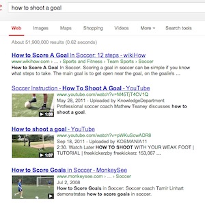 Soccer SERP Example Soccer SERP Example