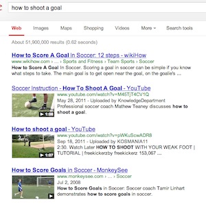 Soccer SERP Example