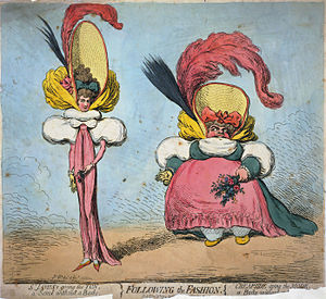 In Following the Fashion (1794), James Gillray...